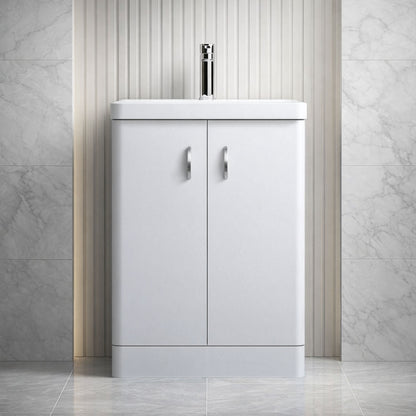 [BFDRF600WH] Direction 600mm 2 Door Floor Basin Unit - Silo