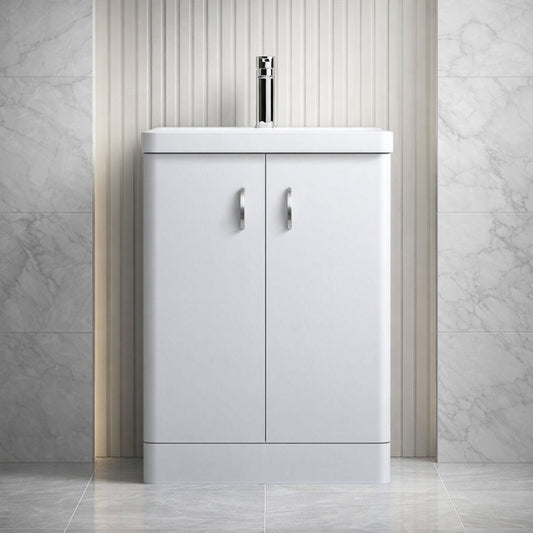 [BFDRF600WH] Direction 600mm 2 Door Floor Basin Unit - Silo