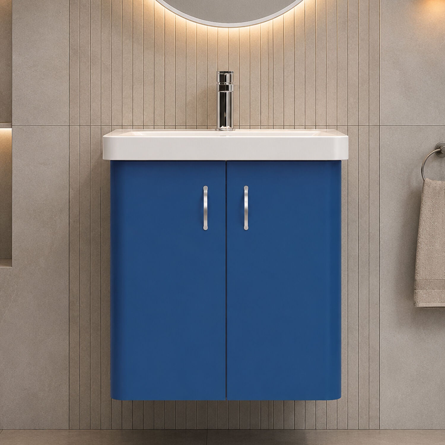 [BFDRW500AB] Direction 500mm 2 Door W/Hung Basin Unit - Silo