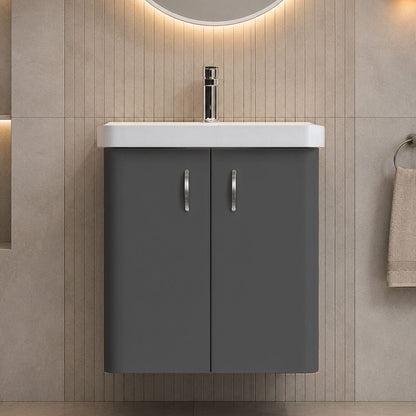 [BFDRW500GR] Direction 500mm 2 Door W/Hung Basin Unit - Silo