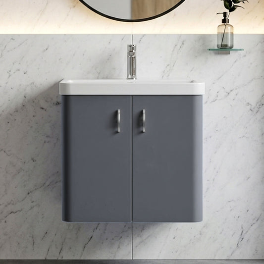 [BFDRW600GR] Direction 600mm 2 Door W/Hung Basin Unit - Silo