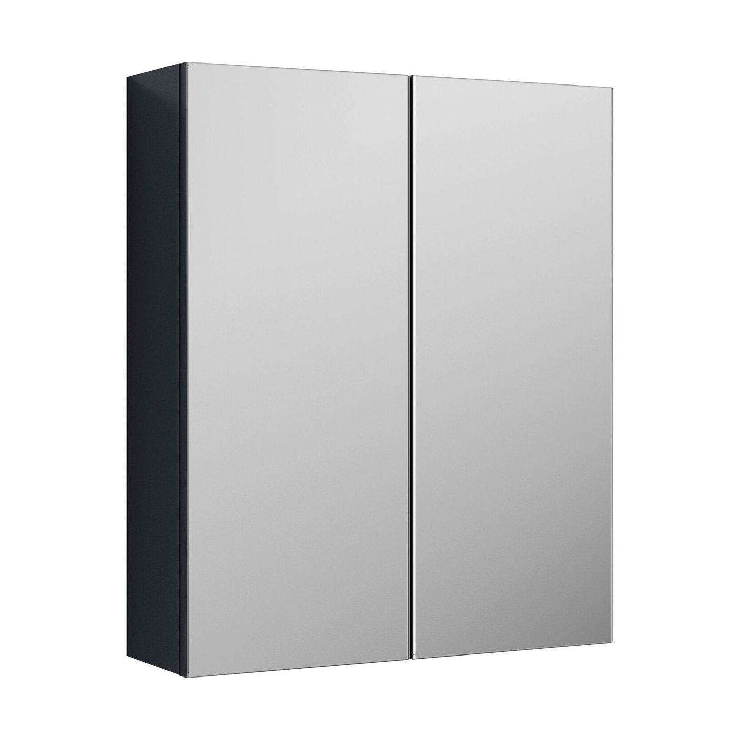 [BFDT1417] Balterley Contemporary Bathroom Wall Hung 2 Door Mirror Cabinet, Dark Grey, 600mm - Cutout
