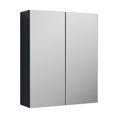 [BFDT1417] Balterley Contemporary Bathroom Wall Hung 2 Door Mirror Cabinet, Dark Grey, 600mm - Cutout