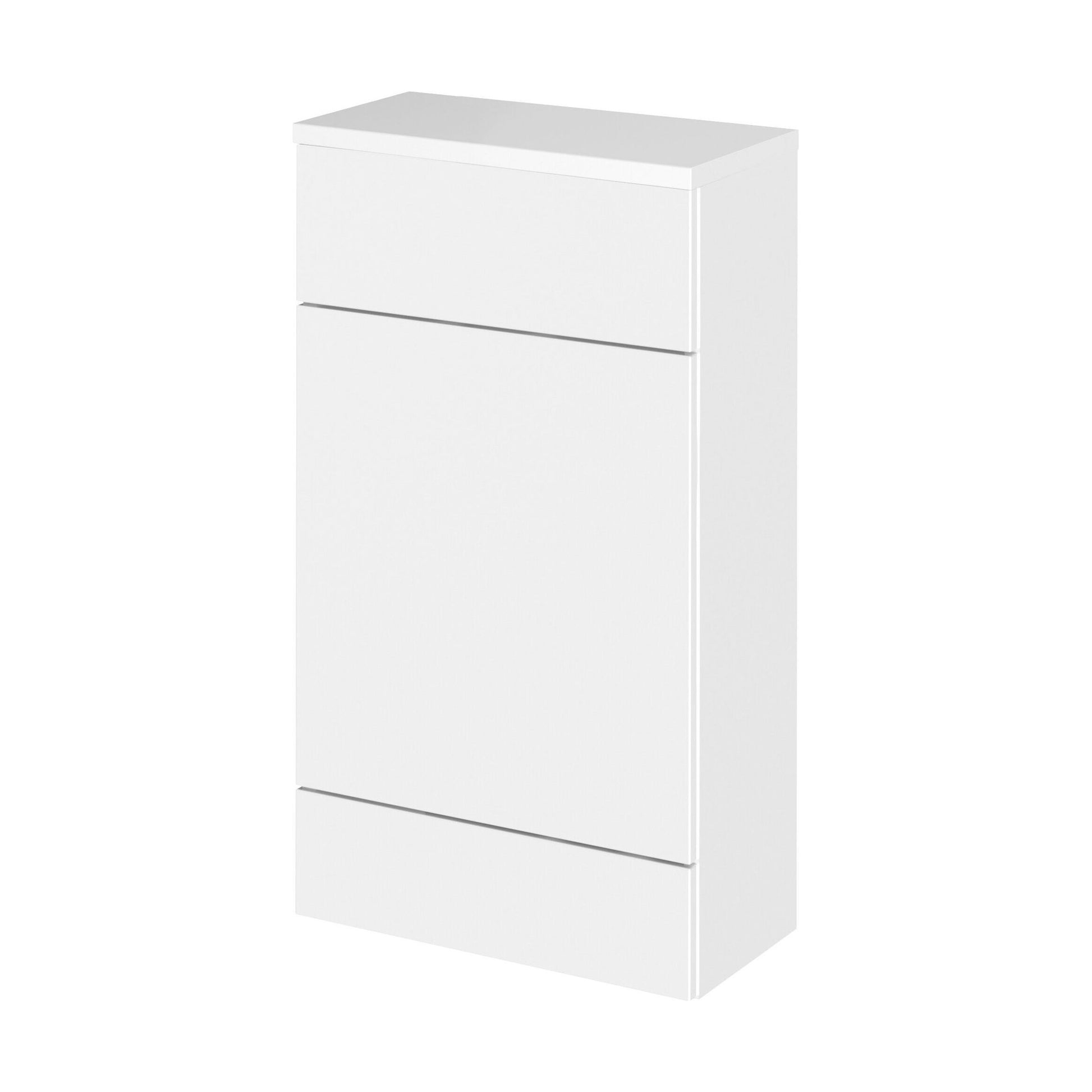 [BFDY104A] Alrewas Contemporary Floor Standing WC Unit with Coordinating Worktop, Gloss White, 500mm - Cutout