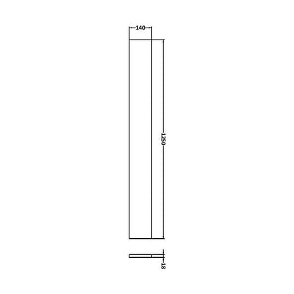 [BFDY191] 1.25m Continuous Plinth (1250x140x18mm) - Technical Drawing
