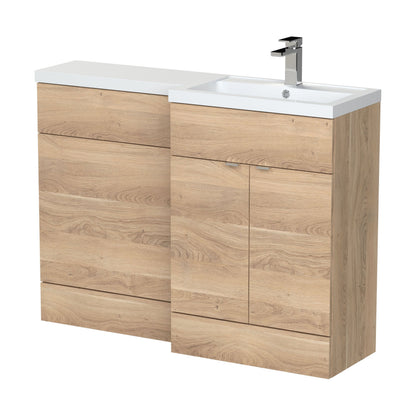 [BFDY3010] Alrewas Contemporary 2 Door Right-Hand Floor Standing Combination Unit with Basin, Bleached Oak, 1200mm - Cutout