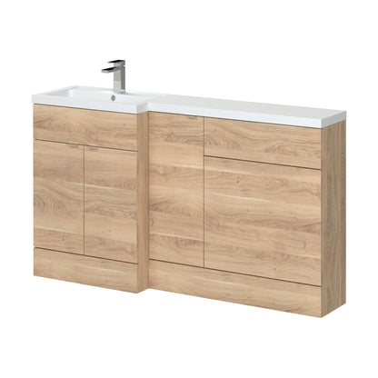 [BFDY3013] Alrewas Contemporary 2 Door Left-Hand Floor Standing Combination Unit with Basin, Bleached Oak, 1500mm - Cutout