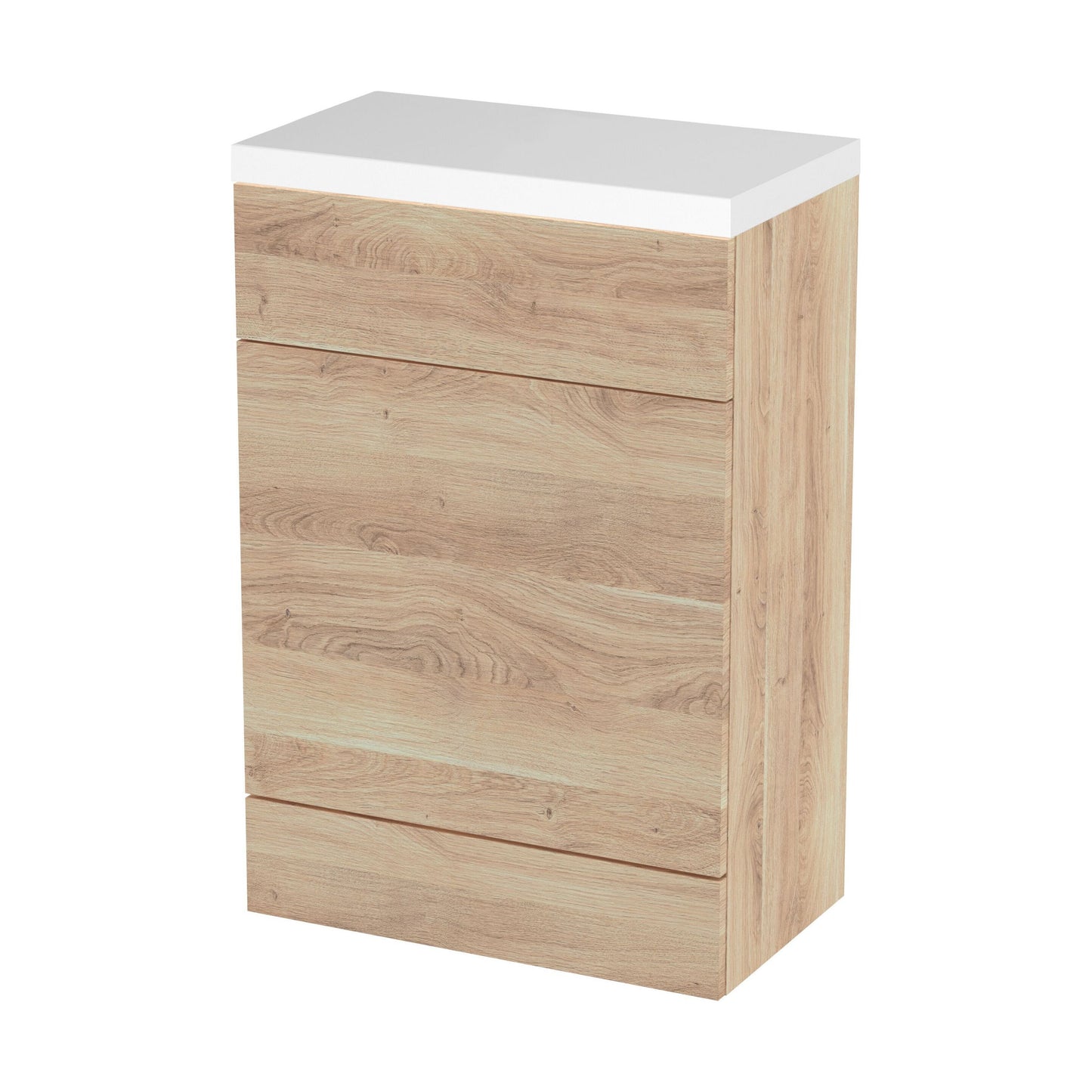 [BFDY3020] Alrewas Contemporary Floor Standing WC Unit with Worktop, Bleached Oak, 600mm - Cutout