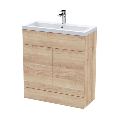 [BFDY3028] Alrewas Contemporary 2 Door Floor Standing Vanity Unit with Basin, Bleached Oak, 800mm - Cutout