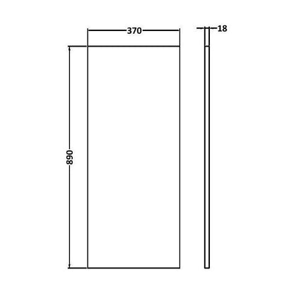 [BFDY3092] Infil Panel/Décor End (890x370x18mm) - Technical Drawing