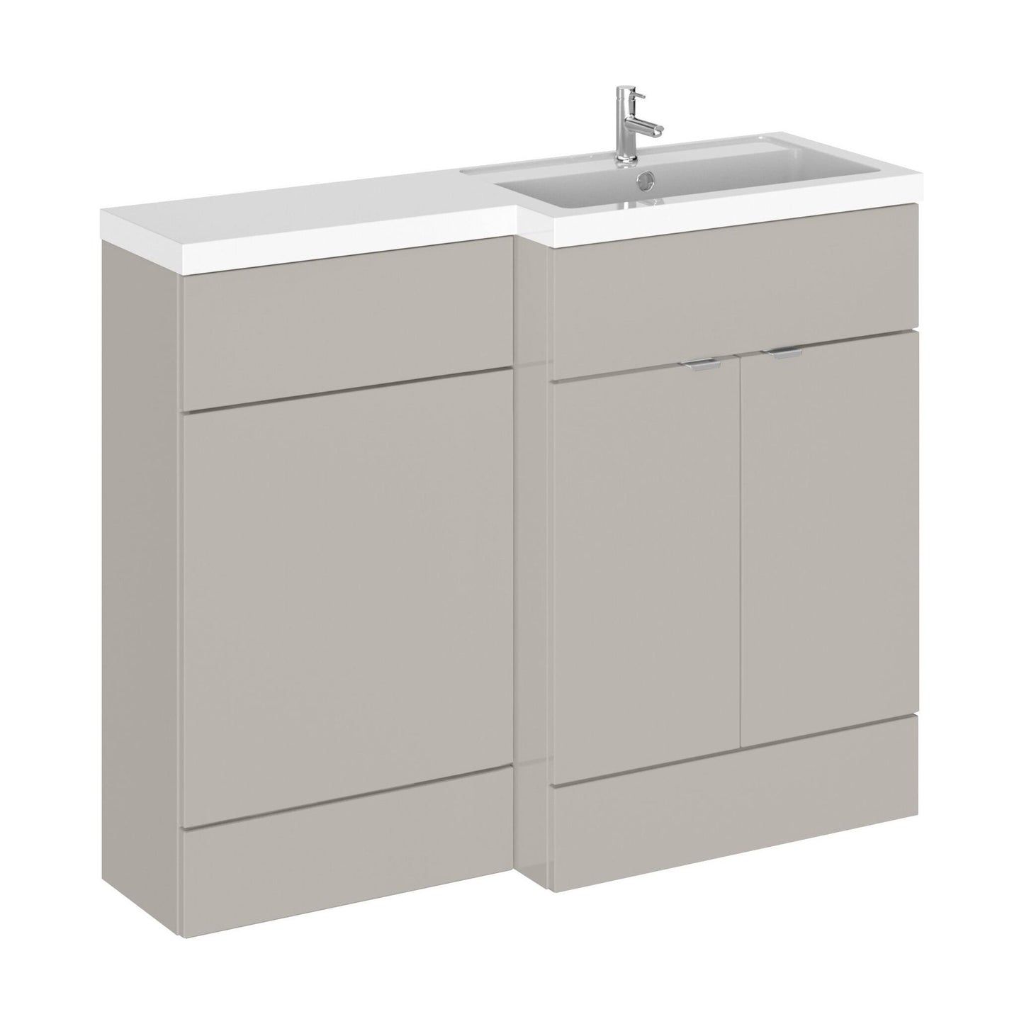[BFDY3203] Alrewas Contemporary 2 Door Right-Hand Floor Standing Combination Unit with Basin, Pebble Grey, 1100mm - Cutout