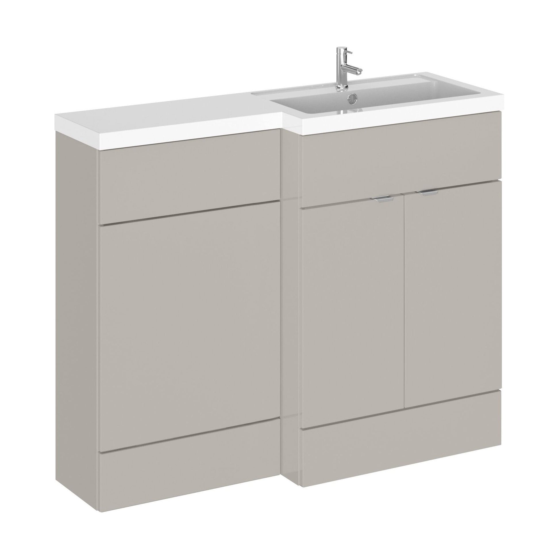 [BFDY3203] Alrewas Contemporary 2 Door Right-Hand Floor Standing Combination Unit with Basin, Pebble Grey, 1100mm - Cutout