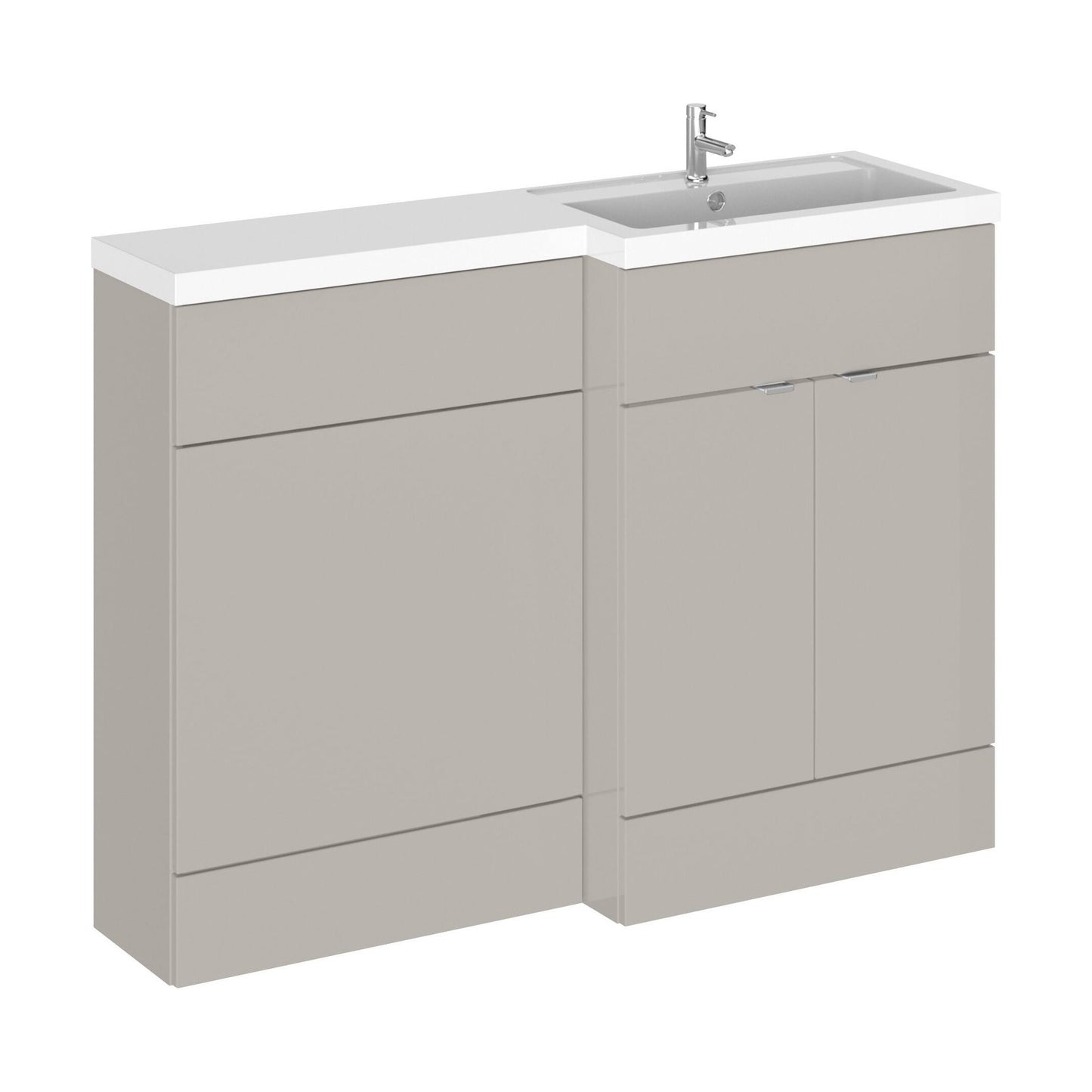[BFDY3210] Alrewas Contemporary 2 Door Right-Hand Floor Standing Combination Unit with Basin, Pebble Grey, 1200mm - Cutout