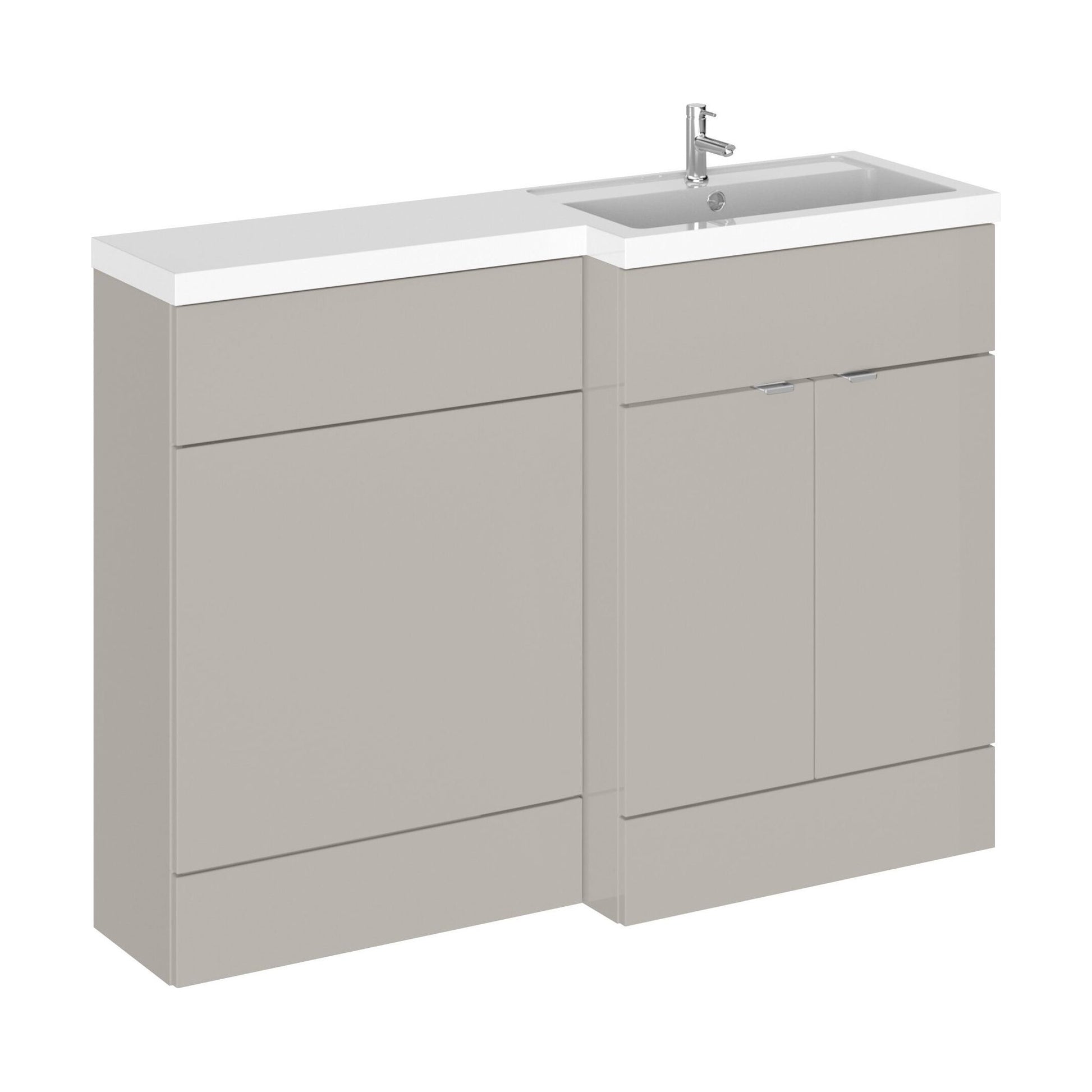 [BFDY3210] Alrewas Contemporary 2 Door Right-Hand Floor Standing Combination Unit with Basin, Pebble Grey, 1200mm - Cutout