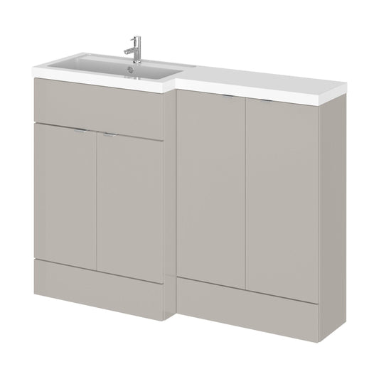 [BFDY3211] Alrewas Contemporary 2 Door Left-Hand Floor Standing Combination Unit with Basin, Pebble Grey, 1200mm - Cutout