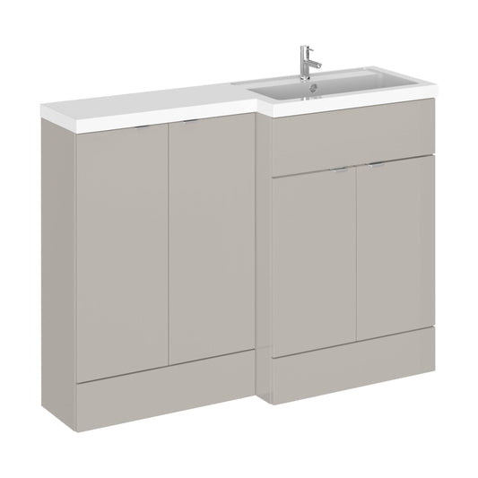 [BFDY3212] Alrewas Contemporary 2 Door Right-Hand Floor Standing Combination Unit with Basin, Pebble Grey, 1200mm - Cutout