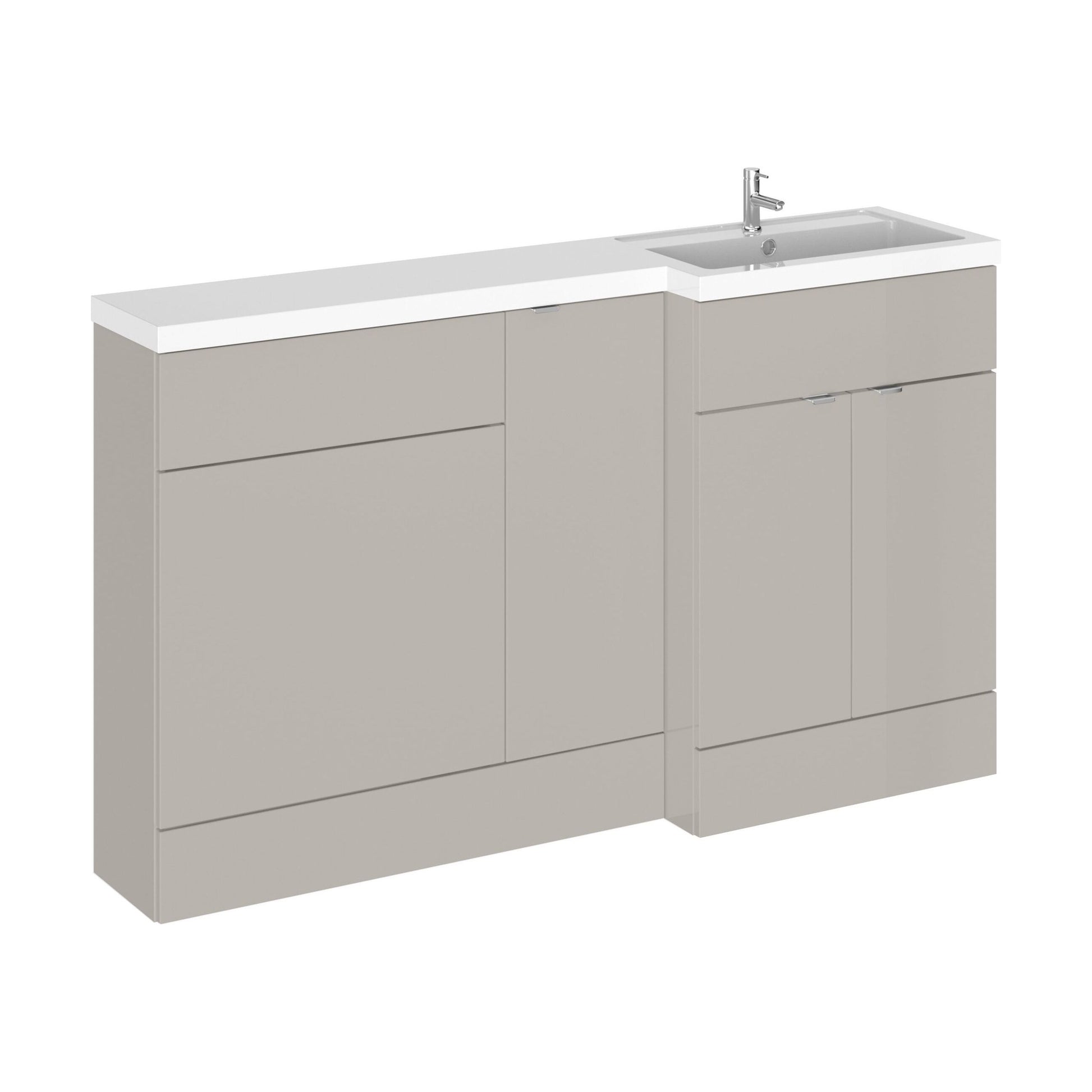 [BFDY3214] Alrewas Contemporary 2 Door Right-Hand Floor Standing Combination Unit with Basin, Pebble Grey, 1500mm - Cutout
