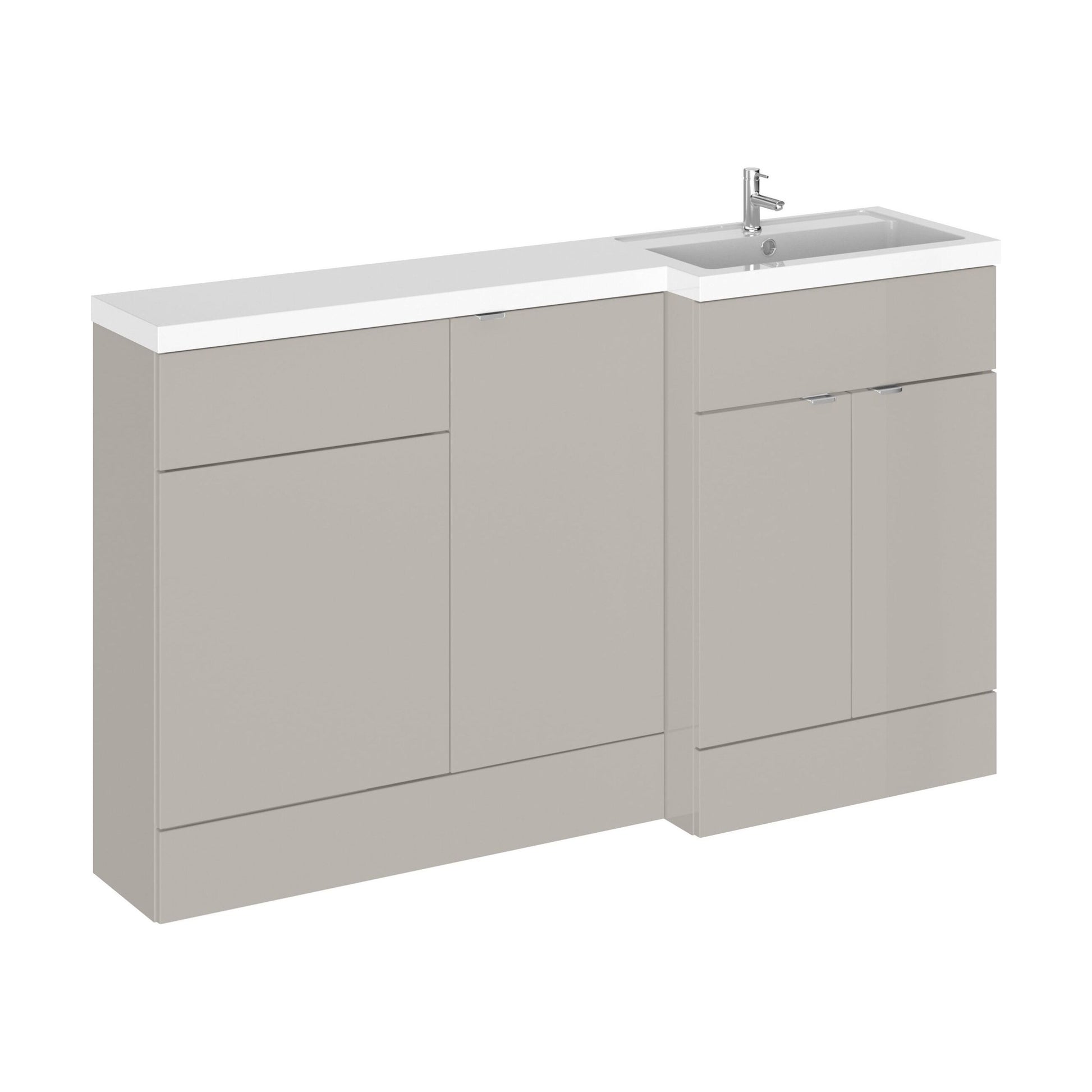 [BFDY3216] Alrewas Contemporary 2 Door Right-Hand Floor Standing Combination Unit with Basin, Pebble Grey, 1500mm - Cutout