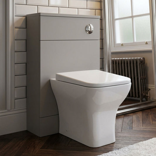 [BFDY3219A] Alrewas Contemporary Floor Standing WC Unit, Pebble Grey, 600mm - Silo