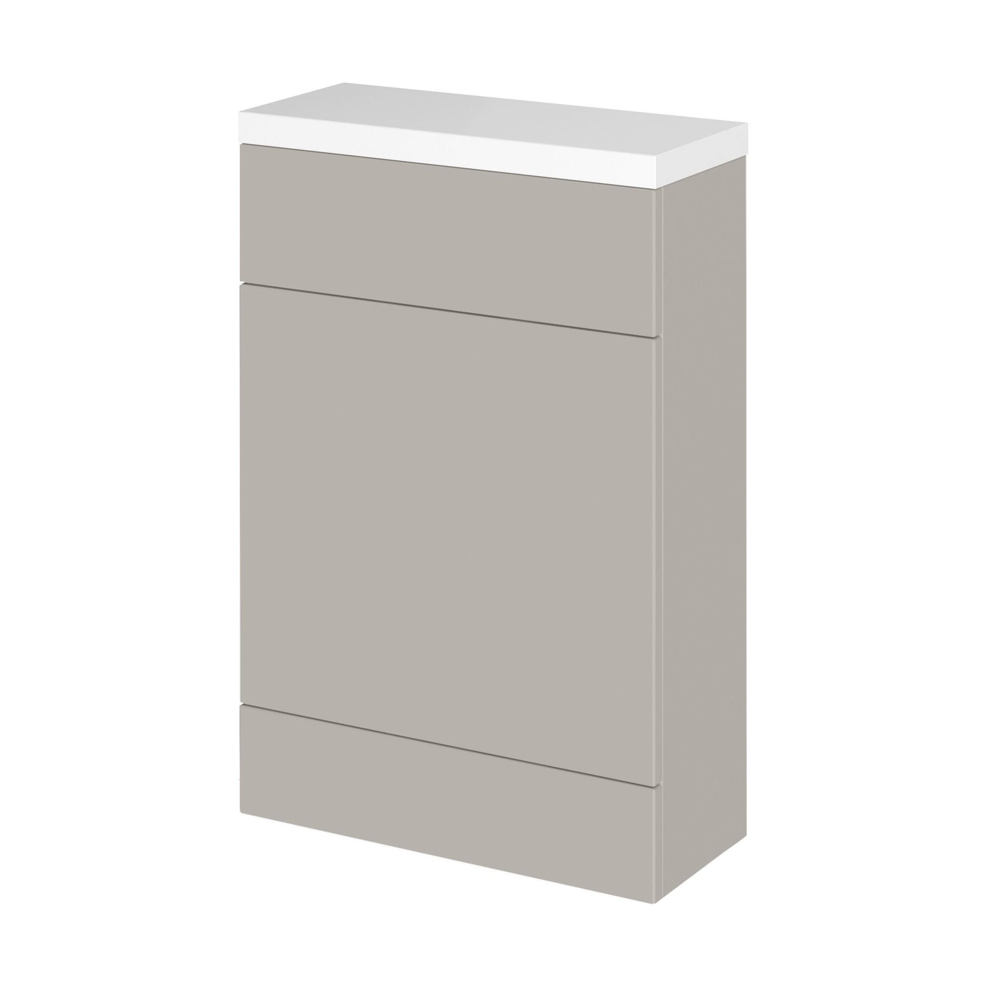 [BFDY3219] Alrewas Contemporary Floor Standing Compact WC Unit with Worktop, Pebble Grey, 600mm - Cutout