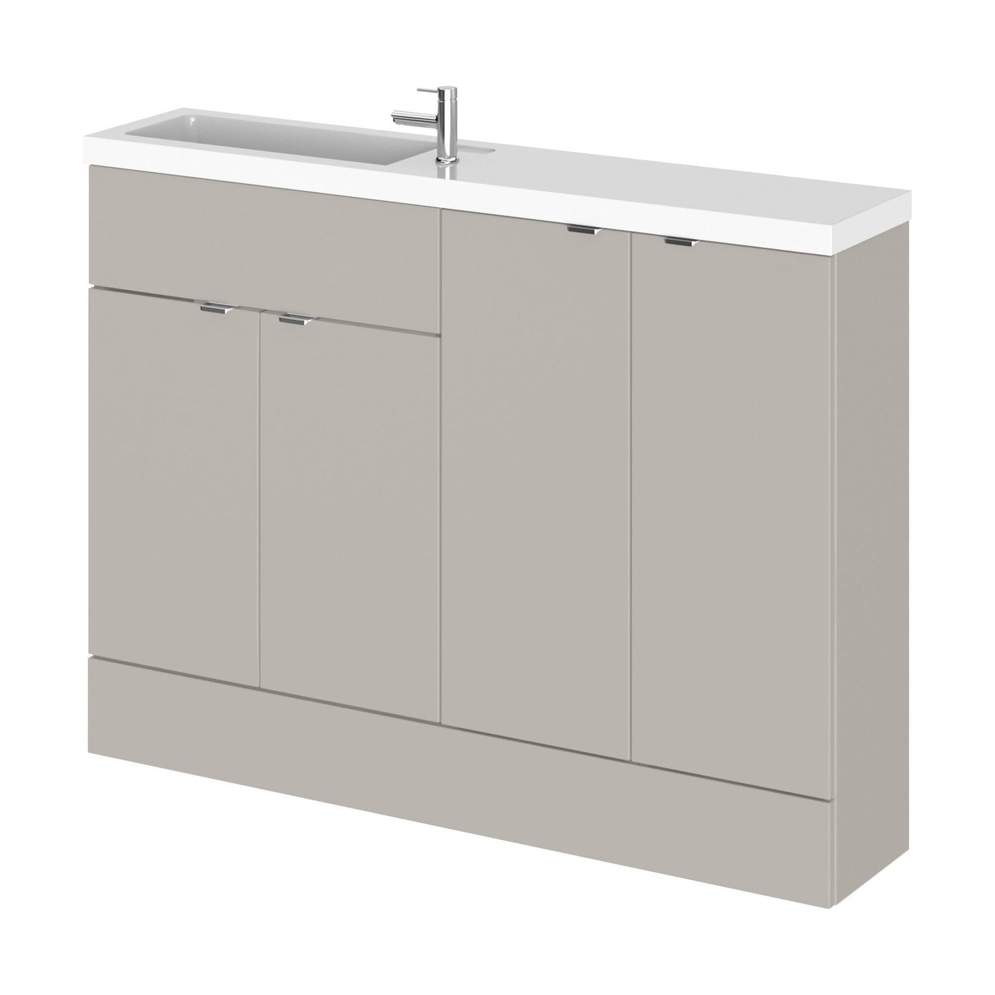 [BFDY3225] Alrewas Contemporary 2 Door Floor Standing Compact Combination Unit with Basin, Pebble Grey, 1200mm - Cutout