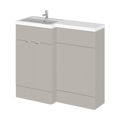 [BFDY3226] Alrewas Contemporary 2 Door Left-Hand Floor Standing Combination Unit with Basin, Pebble Grey, 1000mm - Cutout