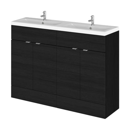 [BFDY634A] Alrewas Contemporary 2 Door Floor Standing Vanity Unit with Basin, Charcoal Black, 1200mm - Cutout