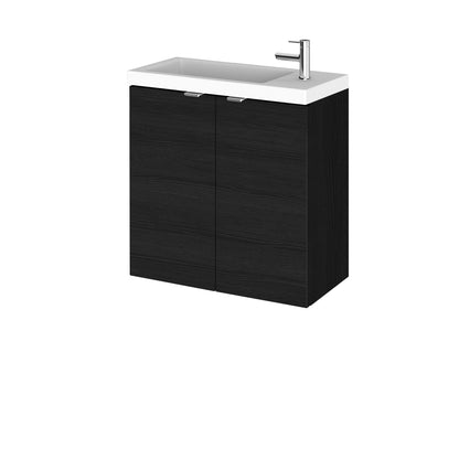 [BFDY638] Alrewas Contemporary 2 Door Wall Hung Vanity Unit with Basin, Charcoal Black, 500mm - Cutout