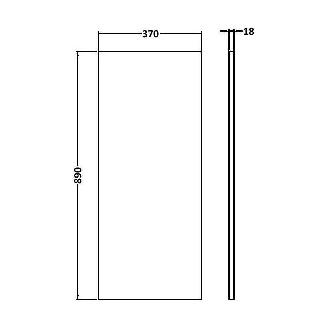[BFDY992] Decorative End Panel GLGREY - Technical Drawing