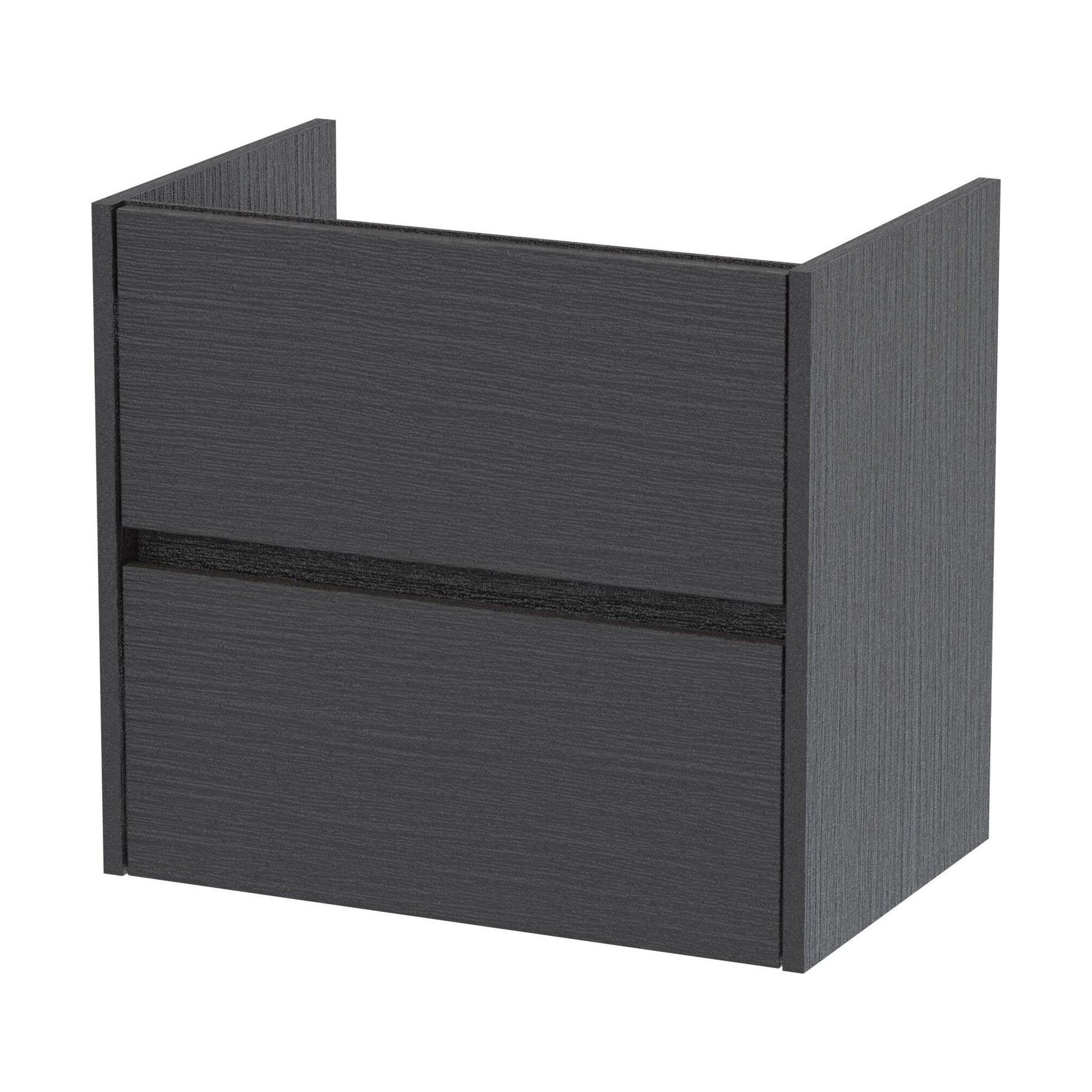 [BFED2224] Chartley Wall Hung Vanity Unit - 600mm, Graphite Grey Woodgrain - Cutout