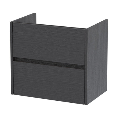 [BFED2224] Chartley Wall Hung Vanity Unit - 600mm, Graphite Grey Woodgrain - Cutout