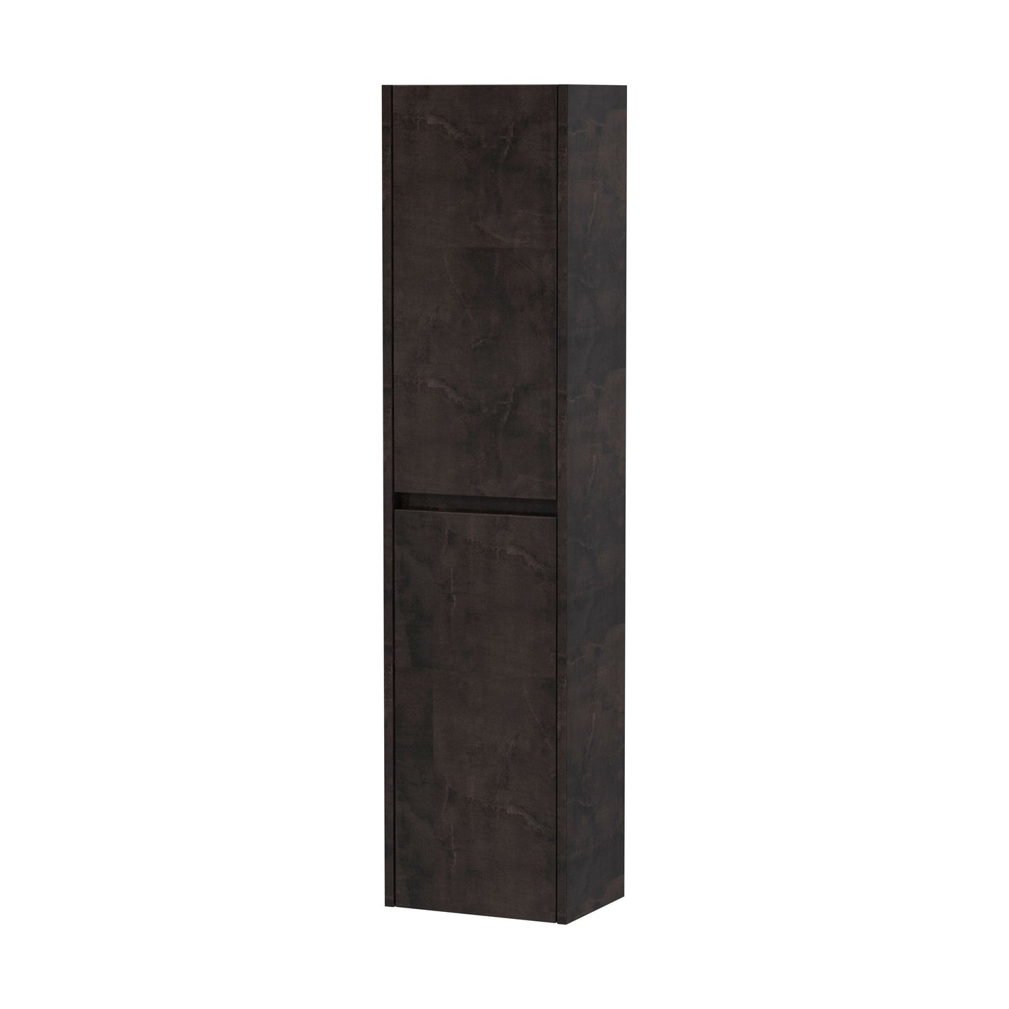 [BFED2662] Square Wall Hung 2 Door Tall Bathroom Unit, 350mm - Textured Matt Metallic Slate - Cutout