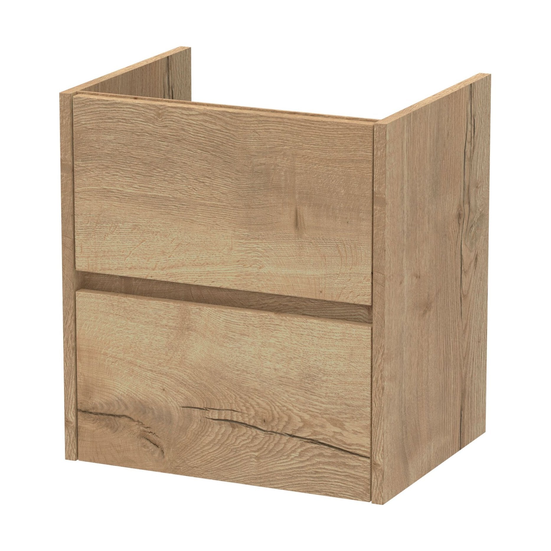 [BFED822] Chartley Wall Hung Vanity Unit - 500mm, Autumn Oak - Cutout