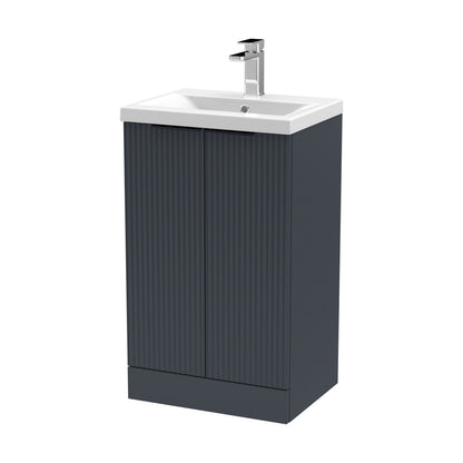 [BFFF1423AH224] Tixall Fluted Front Floor Standing Vanity Basin Unit with Choice of Size, Colour and Handle Options - Cutout