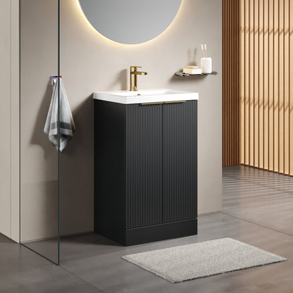 [BFFF1423AH324] Tixall Fluted Front Floor Standing Vanity Basin Unit with Choice of Size, Colour and Handle Options - Lifestyle 3