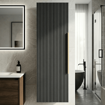 [BFFF1462H325] Tixall Fluted Wall Hung Tall Bathroom Storage Unit, 400mm, Multiple Colours and Handle Options - Silo