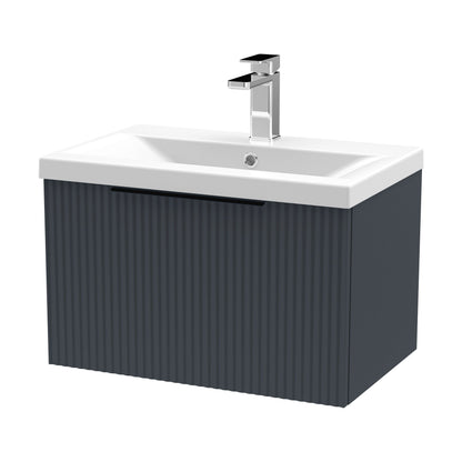 [BFFF1494AH225] Tixall Fluted Front Wall Hung Vanity Basin Unit with Choice of Size, Colour and Handle Options - Cutout