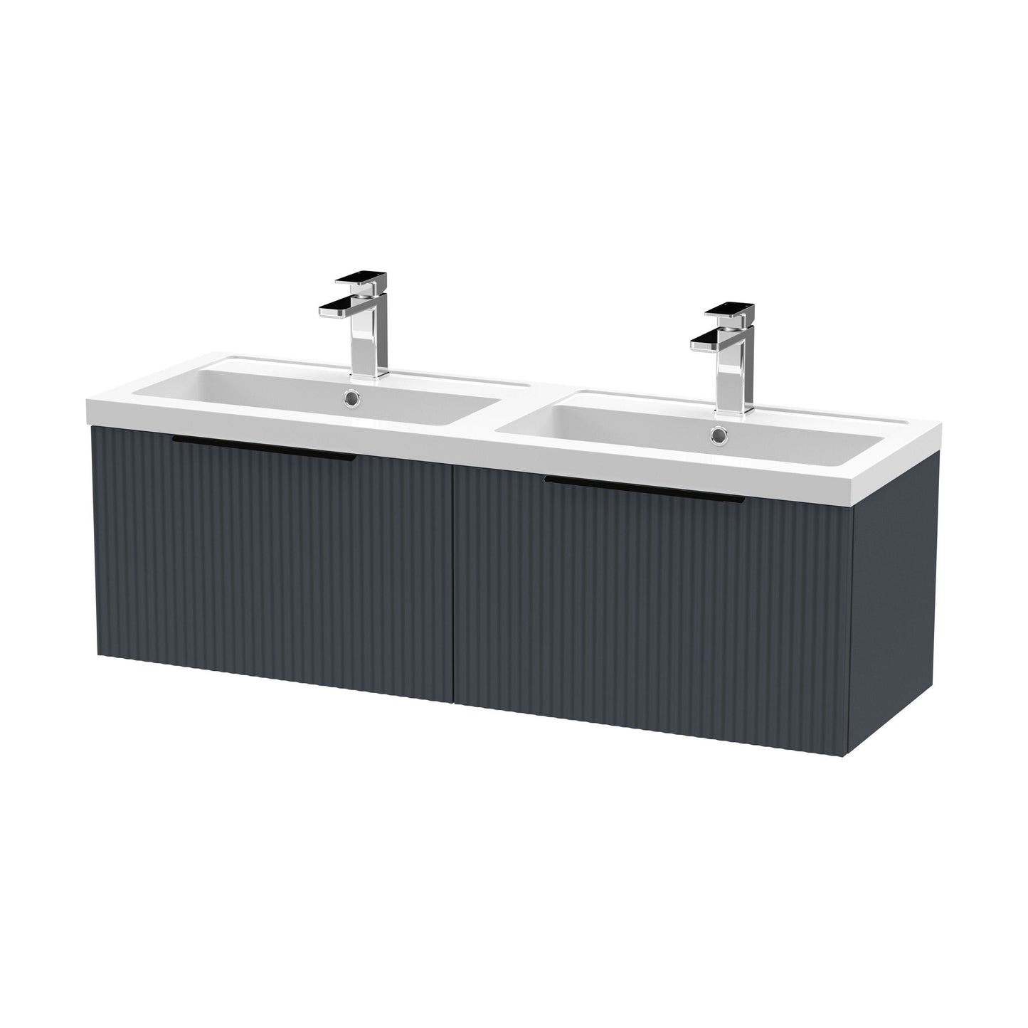 [BFFF1494CH225] Tixall Fluted Front Wall Hung Vanity Basin Unit with Choice of Size, Colour and Handle Options - Cutout