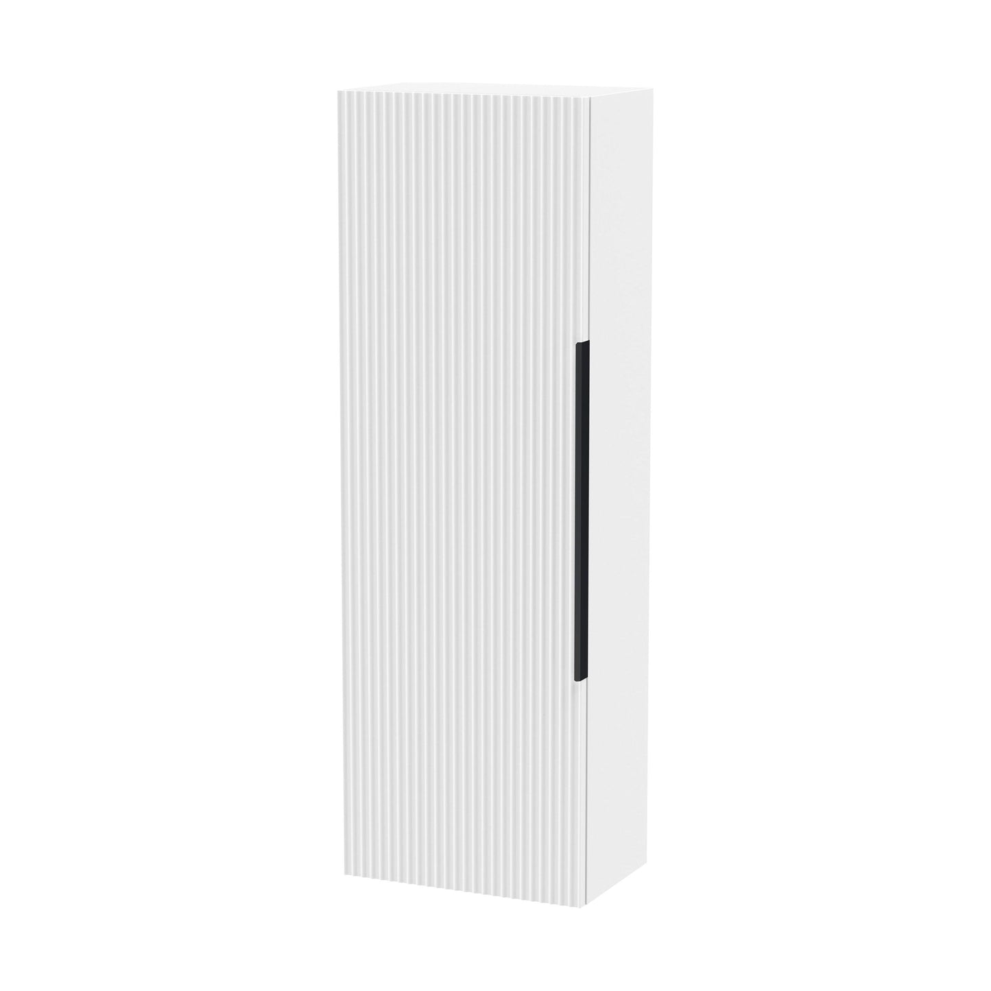 [BFFF162H225] Tixall Fluted Wall Hung Tall Bathroom Storage Unit, 400mm, Multiple Colours and Handle Options - Cutout