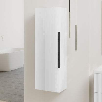 [BFFF162H225] Tixall Fluted Wall Hung Tall Bathroom Storage Unit, 400mm, Multiple Colours and Handle Options - Lifestyle 3