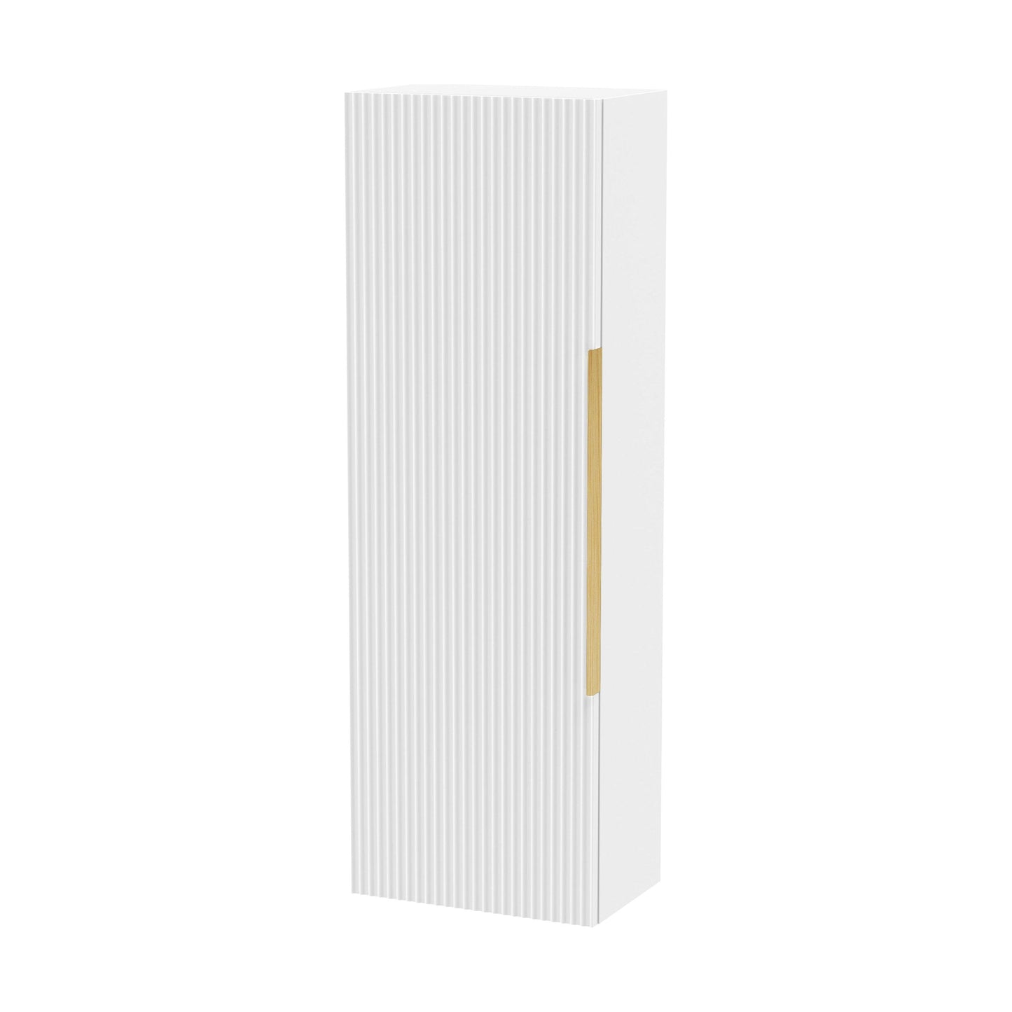 [BFFF162H325] Tixall Fluted Wall Hung Tall Bathroom Storage Unit, 400mm, Multiple Colours and Handle Options - Cutout