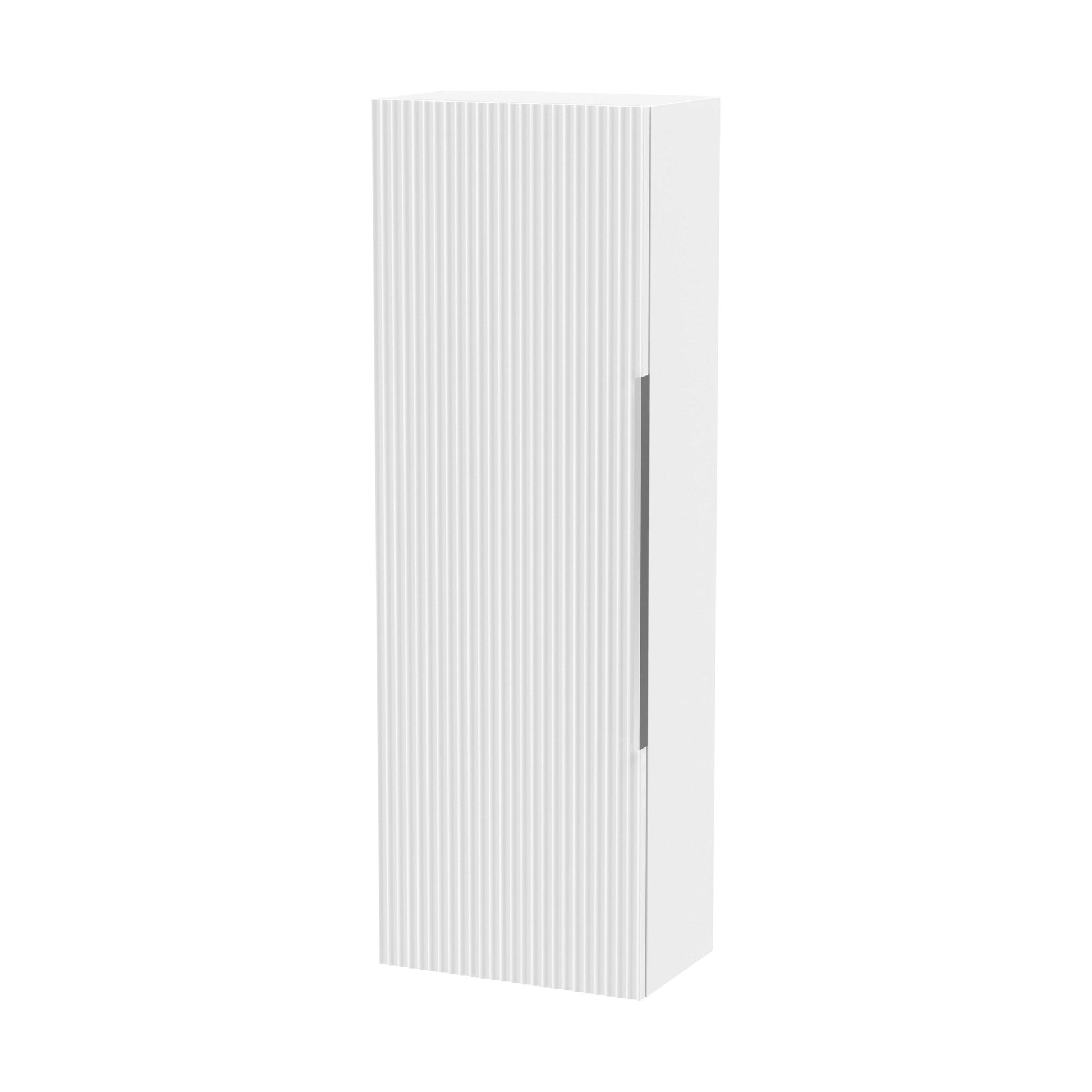 [BFFF162] Tixall Fluted Wall Hung Tall Bathroom Storage Unit, 400mm, Multiple Colours and Handle Options - Cutout