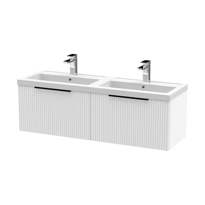 [BFFF194CH225] Tixall Fluted Front Wall Hung Vanity Basin Unit with Choice of Size, Colour and Handle Options - Cutout