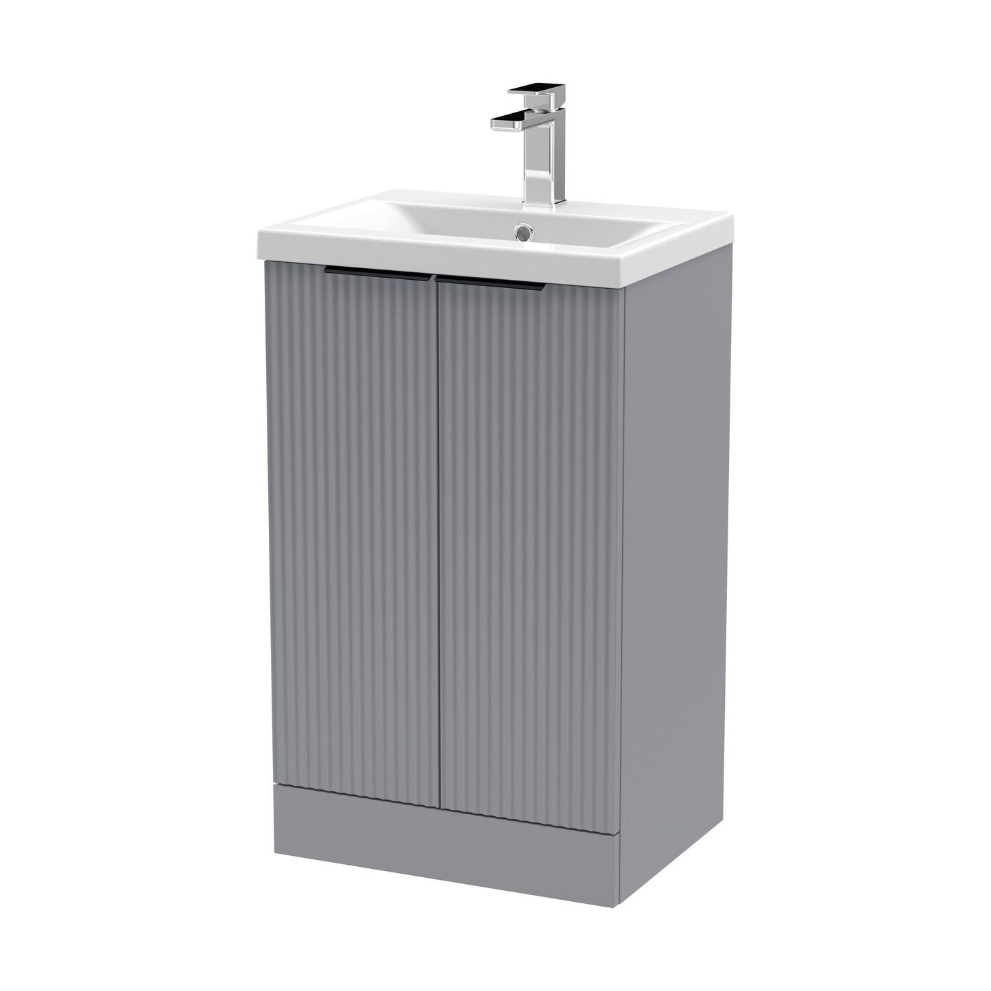 [BFFF223AH224] Tixall Fluted Front Floor Standing Vanity Basin Unit with Choice of Size, Colour and Handle Options - Cutout