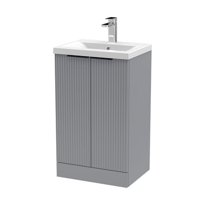 [BFFF223AH224] Tixall Fluted Front Floor Standing Vanity Basin Unit with Choice of Size, Colour and Handle Options - Cutout