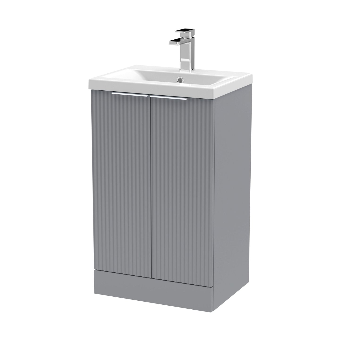 [BFFF223A] Tixall Fluted Front Floor Standing Vanity Basin Unit with Choice of Size, Colour and Handle Options - Cutout