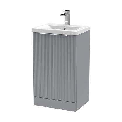 [BFFF223A] Tixall Fluted Front Floor Standing Vanity Basin Unit with Choice of Size, Colour and Handle Options - Cutout