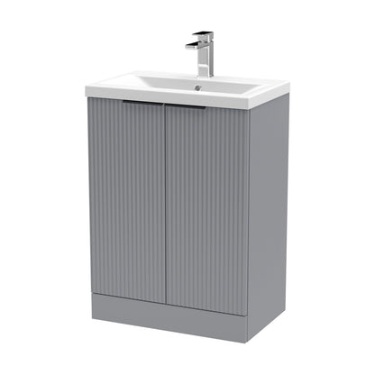 [BFFF225AH224] Tixall Fluted Front Floor Standing Vanity Basin Unit with Choice of Size, Colour and Handle Options - Cutout