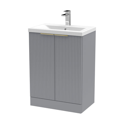 [BFFF225AH324] Tixall Fluted Front Floor Standing Vanity Basin Unit with Choice of Size, Colour and Handle Options - Cutout