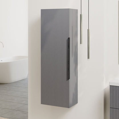 [BFFF262H225] Tixall Fluted Wall Hung Tall Bathroom Storage Unit, 400mm, Multiple Colours and Handle Options - Lifestyle 3